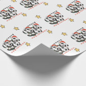 Panda kerstboomdieren Pandas Cadeaupapier (Hoek)