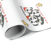 Panda kerstboomdieren Pandas Cadeaupapier (Rol Hoek)