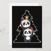 Panda kerstboomdieren Pandas Feestdagenkaart (Voorkant / Achterkant)