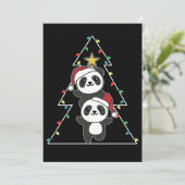 Panda kerstboomdieren Pandas Feestdagenkaart (Staand voorkant)