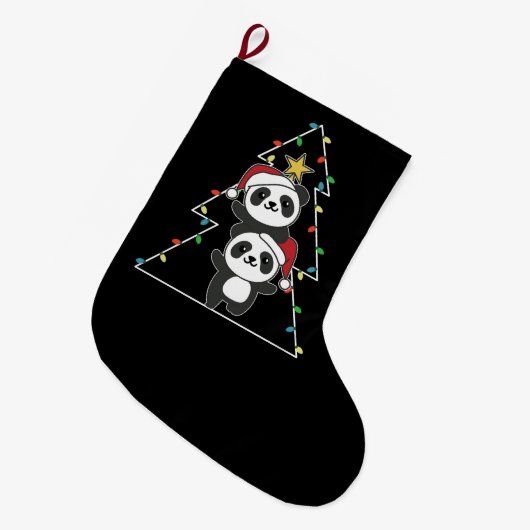 Panda kerstboomdieren Pandas Grote Kerstsok (Voorkant (Hangend))