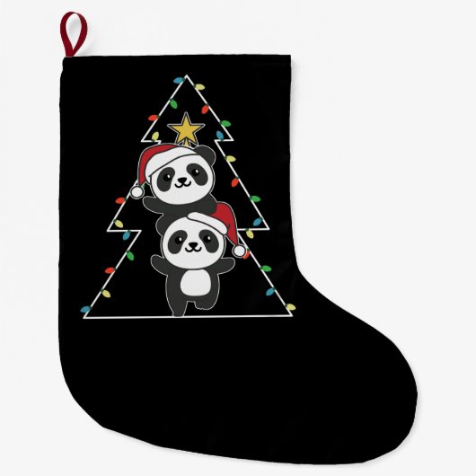 Panda kerstboomdieren Pandas Grote Kerstsok (Voorkant)
