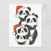 Panda kerstboomdieren Pandas Holi Feestdagenkaart (Voorkant)
