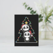 Panda kerstboomdieren Pandas Holi Feestdagenkaart (Staand voorkant)