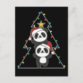Panda kerstboomdieren Pandas Holi Feestdagenkaart (Voorkant)