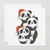 Panda kerstboomdieren Pandas Holi Feestdagenkaart (Voorkant / Achterkant)