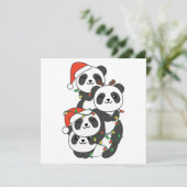 Panda kerstboomdieren Pandas Holi Feestdagenkaart (Staand voorkant)