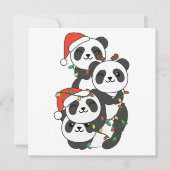 Panda kerstboomdieren Pandas Holi Feestdagenkaart (Voorkant)