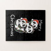 Panda kerstboomdieren Pandas Legpuzzel (Horizontaal)