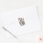 Panda kerstboomdieren Pandas Squa Vierkante Sticker (Envelop)