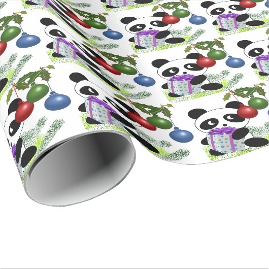 Panda kerstcadeau cadeaupapier (Rol Hoek)