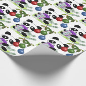 Panda kerstcadeau cadeaupapier (Hoek)
