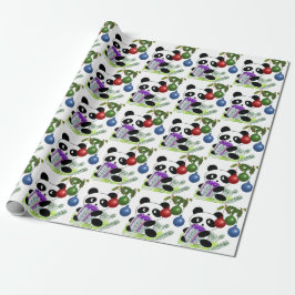 Panda kerstcadeau cadeaupapier