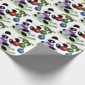 Panda kerstcadeau cadeaupapier (Hoek)