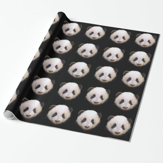 Panda Kerstcadeau Inpakpapier (Uitgerold)