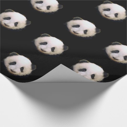 Panda kerstcadeau inpakpapier (Hoek)