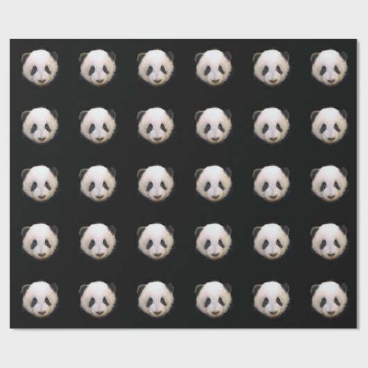 Panda Kerstcadeau Inpakpapier (Vlak)