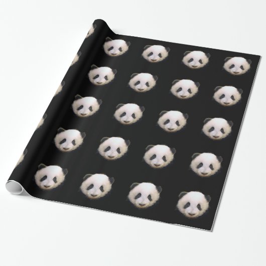 Panda kerstcadeau inpakpapier (Uitgerold)
