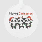 Panda Kerstdieren Pandas Merry Kerstmis Ornament (voorkant)