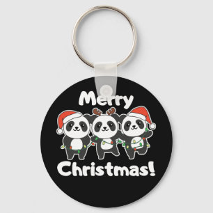 Panda Kerstdieren Pandas Merry kerstsleutel Sleutelhanger