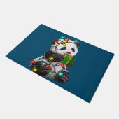 Panda-kerstlampjes met kerstlampjes voor voetgange deurmat (Schuin)
