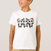 Panda Kerstmis Dieren Cute Pandas T-shirt (Voorkant)