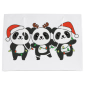 Panda Kerstmis Dieren Pandas Larg Groot Cadeauzakje (Voorkant)