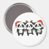 Panda Kerstmis Dieren Pandas Magn Magneet (Voorkant / Achterkant)