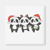 Panda Kerstmis Dieren Pandas Magn Magneet (Voorkant)