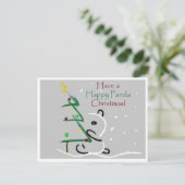 Panda Kerstmis Feestdagenkaart (Staand voorkant)