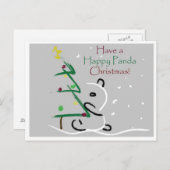 Panda Kerstmis Feestdagenkaart (Voorkant / Achterkant)