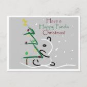 Panda Kerstmis Feestdagenkaart (Voorkant)