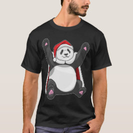 Panda Kerstmis Kerstman hoed T-shirt