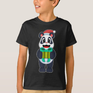 Panda Kerstmis Kerstman hoed T-shirt