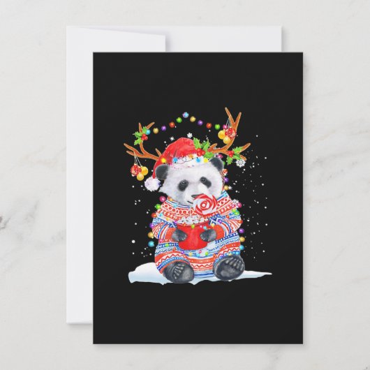 Panda kerstmis notitiekaartje (Voorkant)