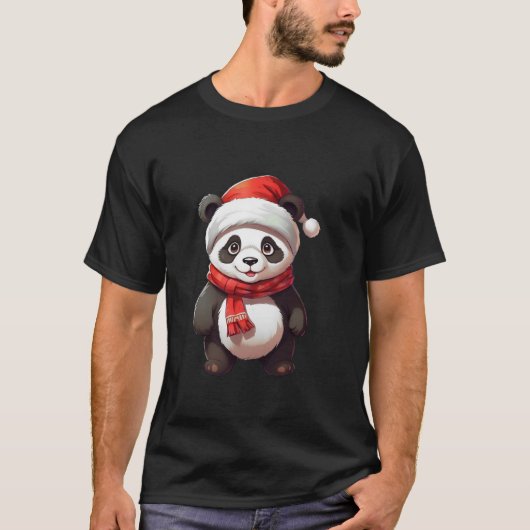 Panda Kerstmis Sinterklaas Meisjes Jongens Schatti T-shirt (Voorkant)