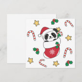 Panda Kerstmis Sneeuw Winter Dieren Pandas Feestdagenkaart (Voorkant / Achterkant)