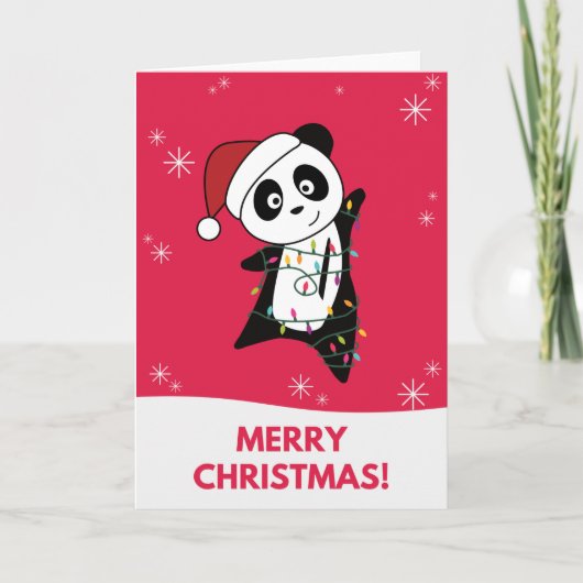Panda Kerstmis Sneeuw Winter Dieren Pandas Kaart (Voorkant)
