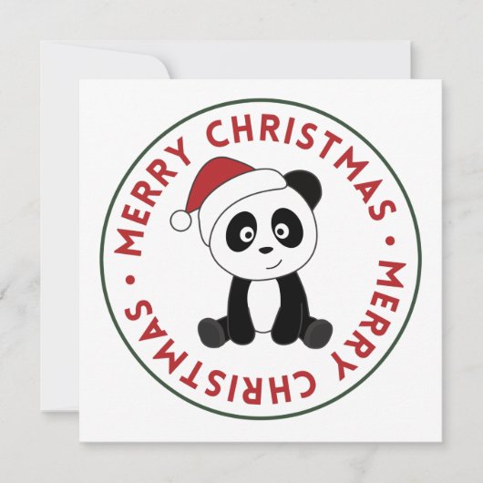 Panda Kerstmis Sneeuw Winter Dieren Pandas Uitnodi Kaart (Voorkant)