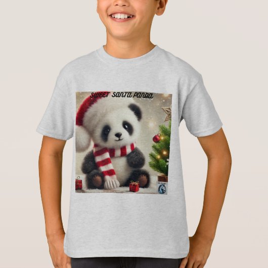 Panda Kerstmis T-shirt (Voorkant)