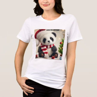 Panda Kerstmis Tri-Blend Shirt