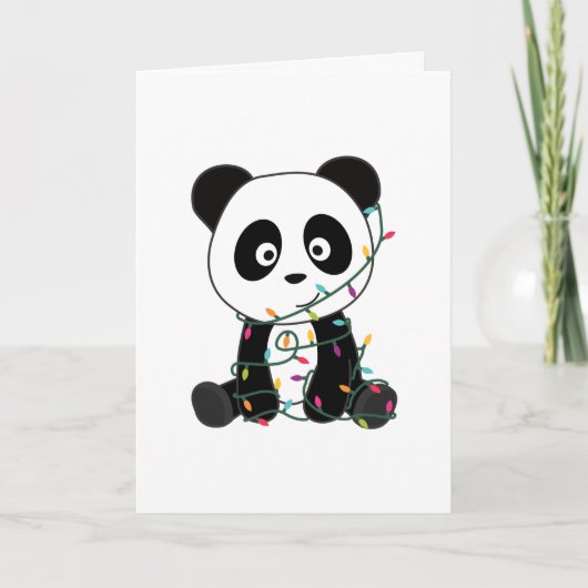 Panda Kerstsneeuw Winterdieren Pandas Adult C Feestdagen Kaart (Voorkant)