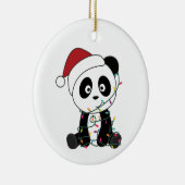 Panda Kerstsneeuw Winterdieren Pandas Adult C Keramisch Ornament (Rechts)