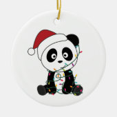 Panda Kerstsneeuw Winterdieren Pandas Adult C Keramisch Ornament (Voorkant)
