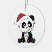 Panda Kerstsneeuw Winterdieren Pandas Adult C Keramisch Ornament (Links)