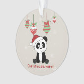 Panda Kerstsneeuw Winterdieren Pandas Ormenas Ornament (voorkant)