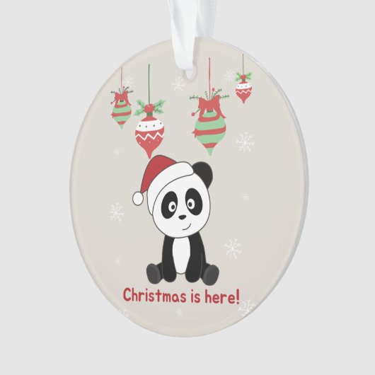 Panda Kerstsneeuw Winterdieren Pandas Ormenas Ornament (voorkant)