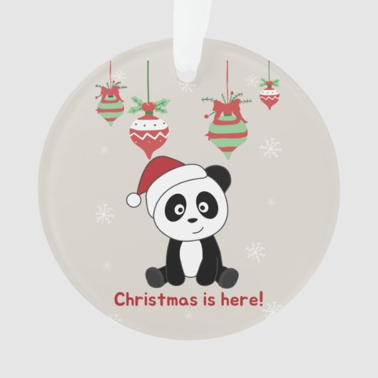 Panda Kerstsneeuw Winterdieren Pandas Ormenas Ornament (voorkant)