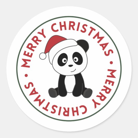 Panda Kerstsneeuwwinterdieren Pandas Classic Ronde Sticker (Voorkant)