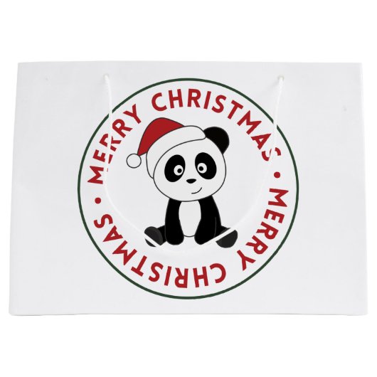 Panda Kerstsneeuwwinterdieren Pandas Large G Groot Cadeauzakje (Voorkant)
